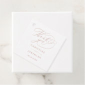 Elegant White Rose Gold Script Weddenschap Bedankt Bedankjes Labels (In situ)