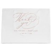 Elegant White Rose Gold Script Weddenschap Bedankt Groot Cadeauzakje (Voorkant)