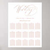 Elegant White Rose Gold Script Wedding Seding Sedi Poster (Voorkant)