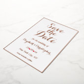 Elegant White Rose Gold Wedding Save the Date Folie Uitnodiging (Gedraaid)