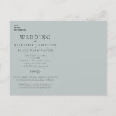 Elegant White Rose Greenery Sage Website Weddensch Briefkaart (Achterkant)