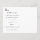 Elegant White Rose Greenery White Wedding Briefkaart (Achterkant)