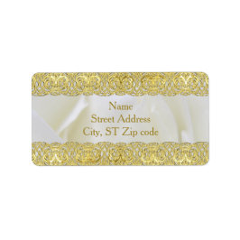 Elegant White Rose met Gold Lace Weddenschap Adres Etiket