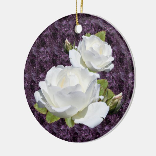 Elegant White Rose Ornament (Links)