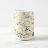 Elegant White Rose Personalized Name Mug Koffiemok (Center)