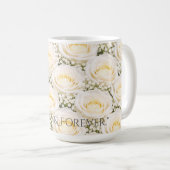 Elegant White Rose Personalized Name Mug Koffiemok (Voorkant rechts)