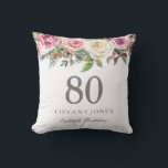 Elegant White Rose Pink Floral 80th Birthday Kussen<br><div class="desc">Elegant White Rose Pink Floral 80th Birthday Thow Pillow Zie bijbehorend collectie hieronder</div>