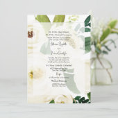 Elegant White Rose Waterverf Wedding IIInvitation Kaart (Staand voorkant)