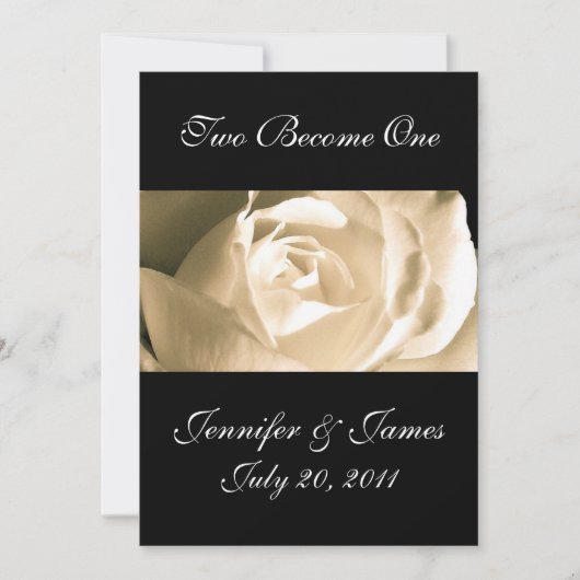 Elegant White Rose Wedding Invitation Kaart (Voorkant)