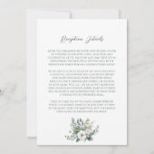 Elegant White Rose Wedding Invitation Kaart (Achterkant)