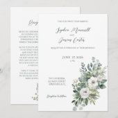 Elegant White Rose Wedding Invitation Kaart (Voorkant / Achterkant)