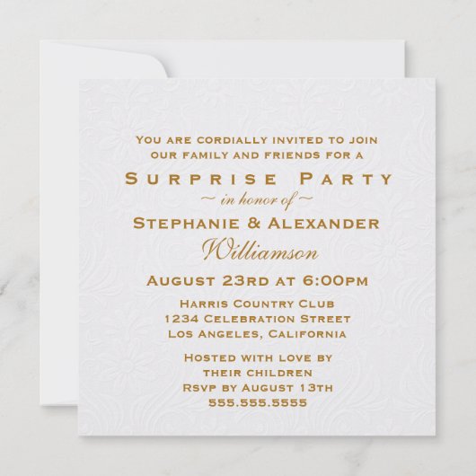 Elegant White Roses 50th Wedding Jubileum Party Kaart (Achterkant)