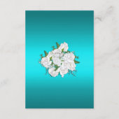 Elegant White Roses en Aqua Wedding Reception Informatiekaartje (Achterkant)