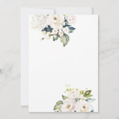 Elegant White Roses en Hydrangeas Floral Wedding Kaart (Achterkant)