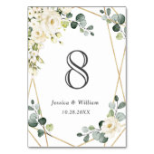 Elegant White Roses Eucalyptus Wedding Kaart (Voorkant)