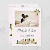 Elegant White Roses Flat Hartelijk dank Briefkaart (Voorkant / Achterkant)