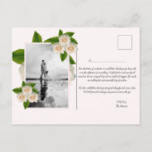 Elegant White Roses Flat Hartelijk dank Briefkaart (Achterkant)