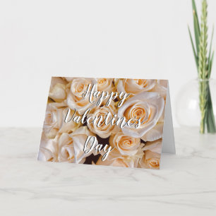 Elegant White Roses Floral Best Friend Valentijns Kaart