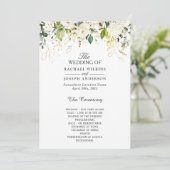 Elegant White Roses Floral Wedding Programmakaart (Staand voorkant)