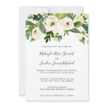 Elegant White Roses Greenery Floral Wedding