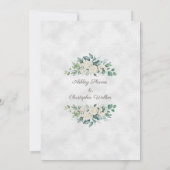 Elegant White Roses Greenery Wedding Kaart (Achterkant)