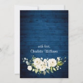 Elegant White Roses Lace Rustic Bridal Brunch Kaart (Achterkant)