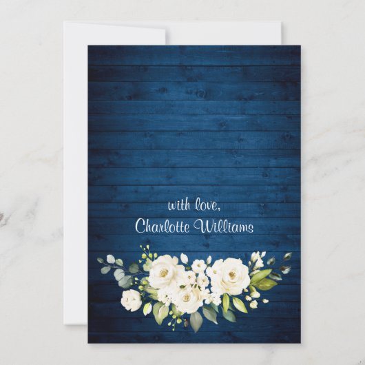 Elegant White Roses Lace Rustic Bridal Brunch Kaart (Achterkant)