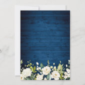 Elegant White Roses Lace Rustic Engagement Party Kaart (Achterkant)