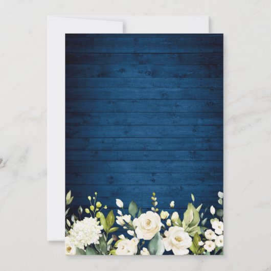 Elegant White Roses Lace Rustic Engagement Party Kaart (Achterkant)