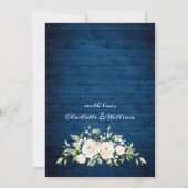 Elegant White Roses Lace Rustic Engagement Party Kaart (Achterkant)