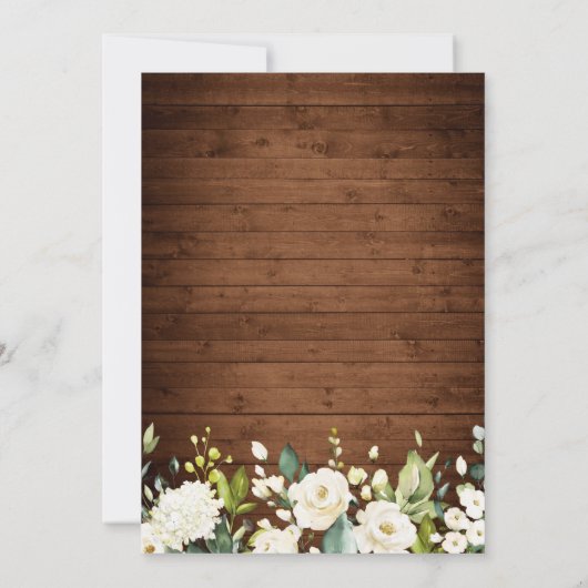 Elegant White Roses Lace Rustic Rehearsal Dinner Kaart (Achterkant)