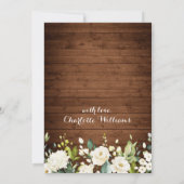 Elegant White Roses Lace Rustic Vrijgezellenfeest Kaart (Achterkant)