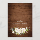 Elegant White Roses Lace Rustic Wedding Details Informatiekaartje (Achterkant)