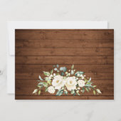 Elegant White Roses Lace Wood Rustic Wedding PHOTO Save The Date (Achterkant)