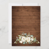 Elegant White Roses Lace Wood Rustic Wedding Save The Date (Achterkant)