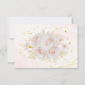 Elegant White Roses Minimalist Wedding RSVP Kaart (Achterkant)