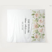 Elegant White Roses Mrs Vrijgezellenfeest Backdrop Wandkleed (Voorkant (horizontaal))