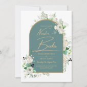 Elegant White Roses Nuestra Boda Spain Wedding Kaart (Voorkant)