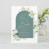 Elegant White Roses Nuestra Boda Spain Wedding Kaart (Staand voorkant)