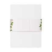 Elegant White Roses Pink Invitation Belly Band Uitnodigingen Wikkel (Achterkant Voorbeeld)
