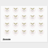 Elegant White Roses Return Address Heart Sticker (Vel)