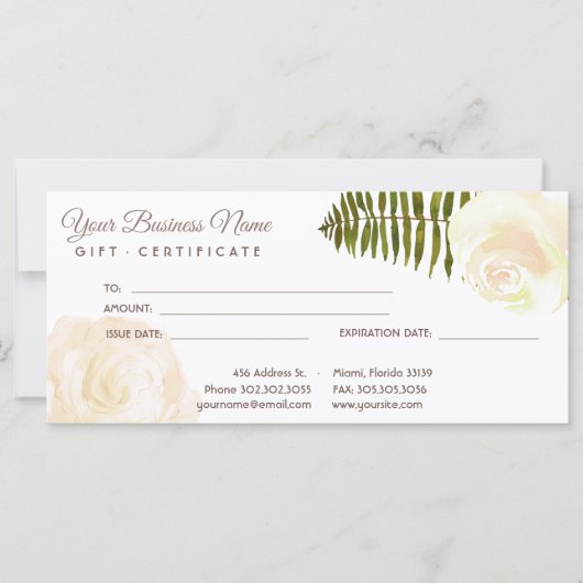 Elegant White Roses Salon (Voorkant)