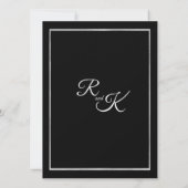 Elegant White Roses Silver Lijst Black Wedding Kaart (Achterkant)