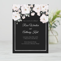 Elegant White Roses Silver Lijst Black Wedding