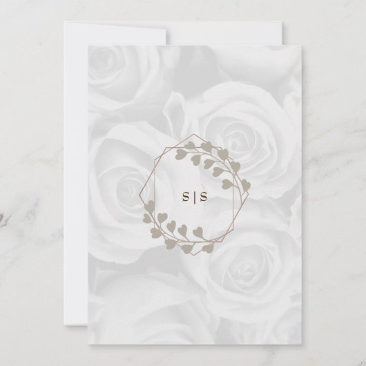 Elegant White ROses sparen de datumafspraak Kaart (Achterkant)