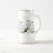Elegant White Roses Steins Bierpul (Voorkant rechts)