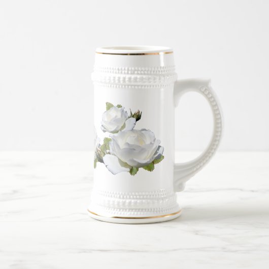 Elegant White Roses Steins Bierpul (Rechts)