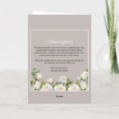 Elegant White Roses Taupe Funeral Folded Programma (Achterkant)