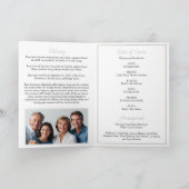 Elegant White Roses Taupe Funeral Folded Programma (Binnen)