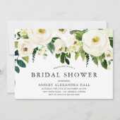 Elegant White Roses Vrijgezellenfeest Kaart (Voorkant)